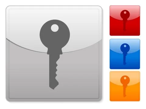 Square web buttons key Stock Illustration