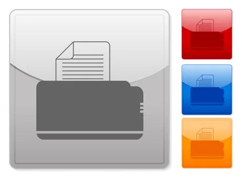 Square web buttons printer Illustrazione stock