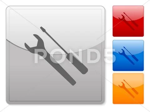 Square web buttons tool Stock Illustration