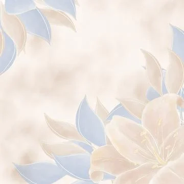 Square wedding invitation with a frame of delicate pastel illustrations of fl Stock Illustration