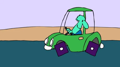 SQUARE WHEELED CAR 動画素材 1100653