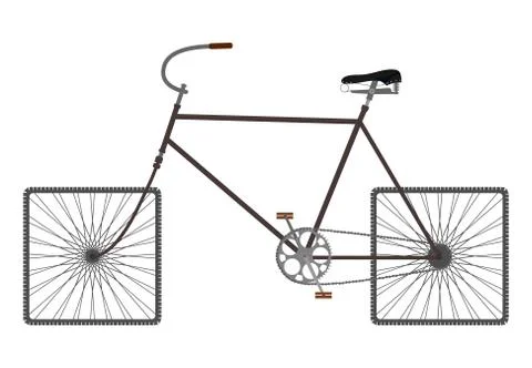 Square wheels. Stock Illustration