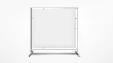 Square white banner isolated on white background. 3d vector mockup Stock Illustration
