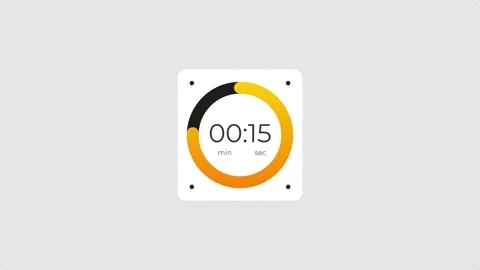 Square white clock timer counts down 19 seconds, countdown, graphics, alpha Stock Footage 239247581