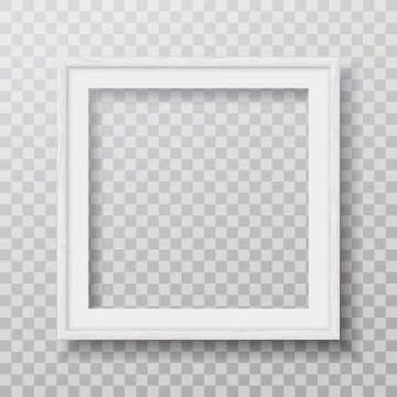 Square white frame with soft shadow for text or picture hanging on squared white Stock Illustration