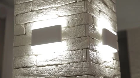 Square White Light on the Wall Indoors Stock Footage 300492299