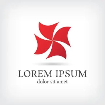 Square windmill abstract logo design template Stock Illustration