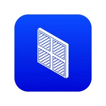 Square window frame icon blue vector Stock Illustration