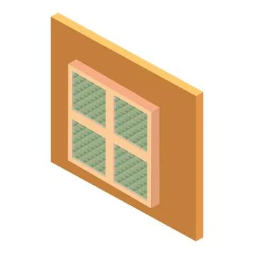 Square window icon, isometric style Stock Illustration