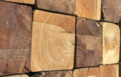 Square Wood Logs Stack Background 写真素材