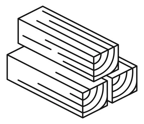Square wooden blocks icon. Stack of timber balks Stock Illustration