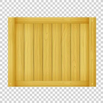 Square wooden crate side view isolated on a white background transparent ba.. Stock Illustration