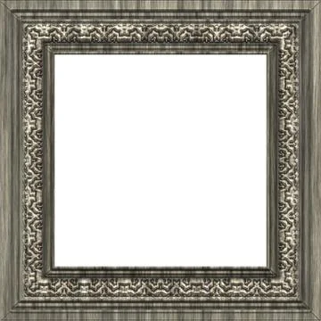 Square  wooden frame with ornament Stock Illustration