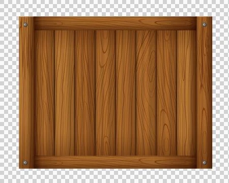 Square wooden frame template with vertical planks and metal screws isolated.. Stock Illustration