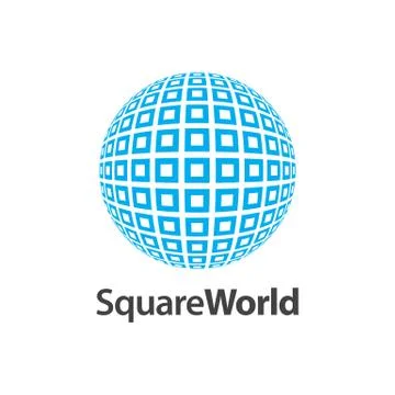 Square world pattern logo concept design. Symbol graphic template element Stock Illustration