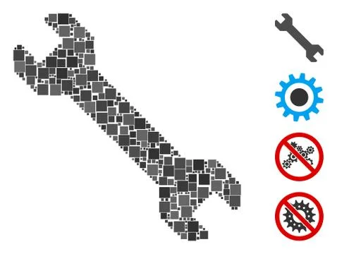 Square Wrench Icon Vector Collage Stockillustratie