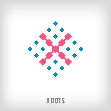 Square x shape logo. Stock Illustration