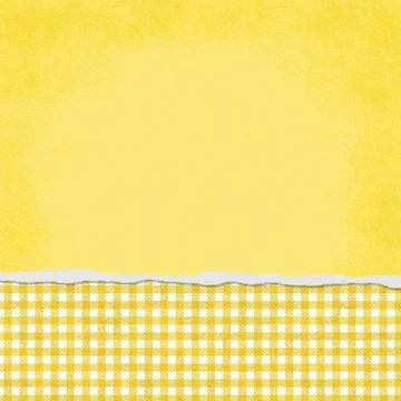 Square Yellow and White Gingham Torn Grunge Textured Background Stock Illustration