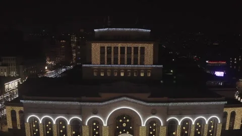 Square of Yerevan decorated for the New Year 4 Stock-Footage 330785735