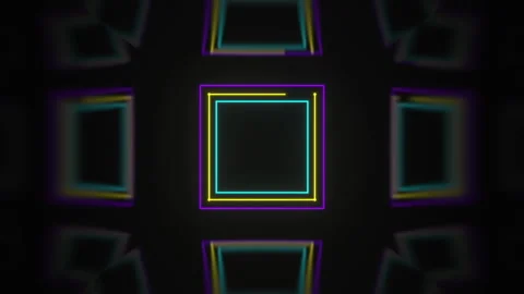 Square zoom Sci Fi neon color light 스톡 동영상 306542164