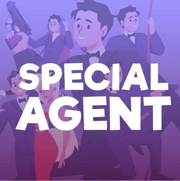 Squared banner about special agent profession flat style, vector illustration 스톡 일러스트
