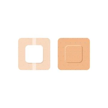 Squared beige medical plasters flat style, vector illustration Illustrazione stock