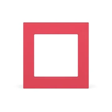 Squared corner frame wide red geometric foundation basic 3d element design .. Stock Illustration