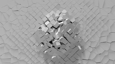 Squared grid breaking wall with cracks monochromatic texture picture Stock Illustration