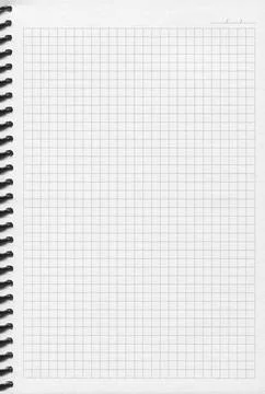 Squared lined spiral bound white notebook, suitable for use in school workplace Foto stock