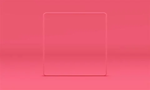 Squared metallic frame vertical foundation geometric stand 3d decor element.. Stock Illustration