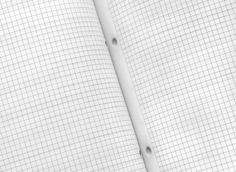 Squared open notebook sheet, Close-up. Grid paper background, copy space. Stock Photos