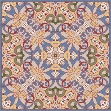 Squared ornamental floral pattern. Stock Illustration