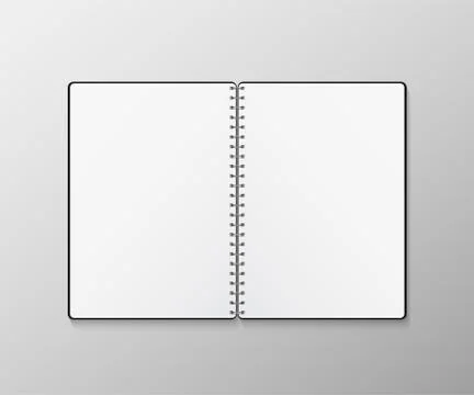 Squared paper notebook isolated on gray background. Ilustração Stock