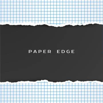 Squared Paper with Torn Edge. Checkered Geometry Paper Pattern. Vector illust 库存插图