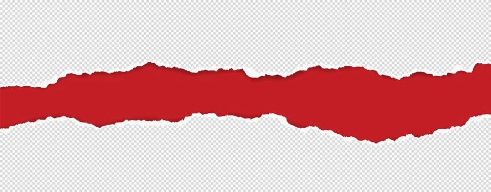 Squared pieces of paper with torn edges and soft shadow are on red background Stock Illustration