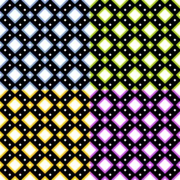 Squared tile pattern in four colored variation Illustrazione stock