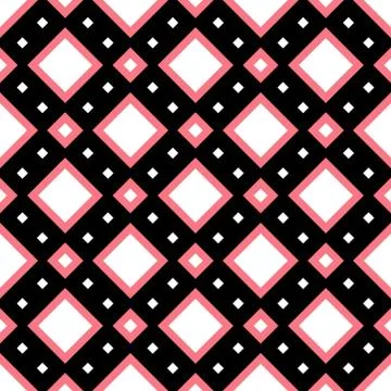 Squared tile pattern in pink, black and white Illustrazione stock