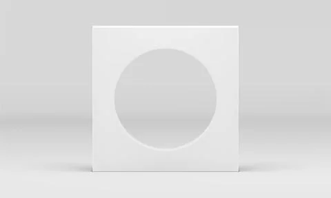 Squared wall circle hole geometric vertical foundation 3d decor element rea.. イラスト素材