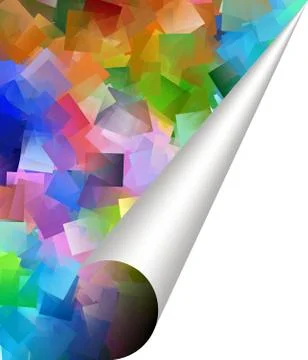 Squared wallpaper with curled page corner Stock Illustration