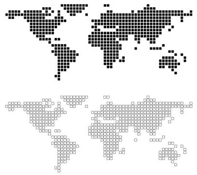 Squared World Map Stock Illustration