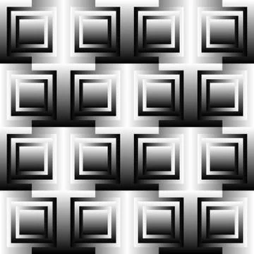 Squares abstract geometric pattern. Grayscale, seamlessly repeatable checkere イラスト素材