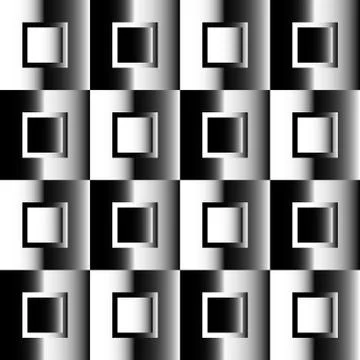 Squares abstract geometric pattern. Grayscale, seamlessly repeatable checkere Stock Illustration