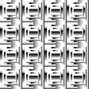 Squares abstract geometric pattern. Grayscale, seamlessly repeatable checkere Stockillustratie