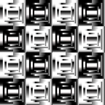 Squares abstract geometric pattern. Grayscale, seamlessly repeatable checkere 库存插图