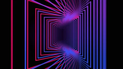 Squares abstract hi-tech motion background. Square tunnel turns into a spiral. Stock Footage 144758037