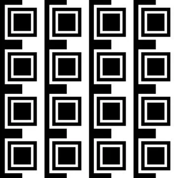 Squares abstract pattern. Monochrome, seamlessly repeatable checkered pattern Illustrazione stock