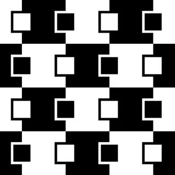 Squares abstract pattern. Monochrome, seamlessly repeatable checkered pattern Stock Illustration