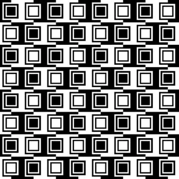 Squares abstract pattern. Monochrome, seamlessly repeatable checkered pattern Illustrazione stock