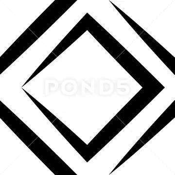 Monochrome abstract art using symmetrical squares and triangles