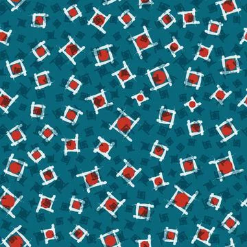 Squares and circles pattern - Abstract Japanese Flag Illustrazione stock